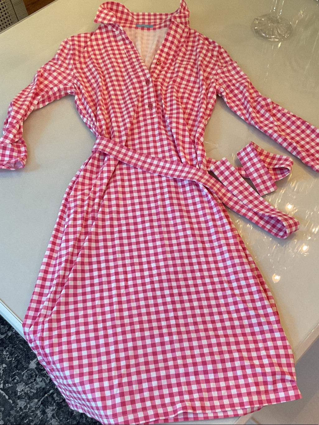 J.Mcluaghlin Dress J Mclaughlin Xs Pink And White Checked Dress